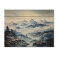 thumbnail image 3 of Designart "Misty Horizon The Serene White Mountains II" Landscapes Print on Natural Pine Wood, 3 of 5