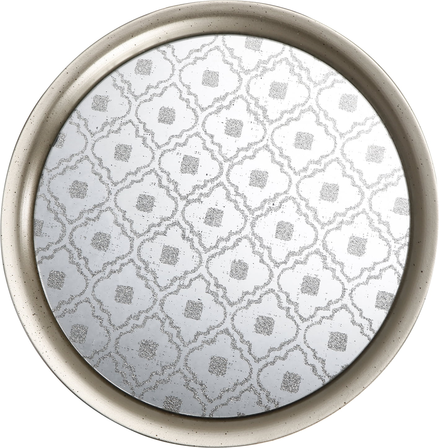 Accent Plus Silver Circles Mirrored Tray 12x12x2.5 