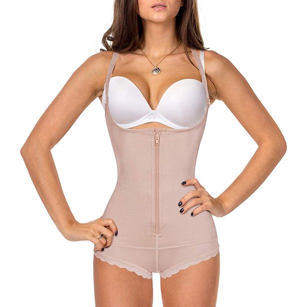 Irisnaya Waist Trainer Latex Bodysuit for Women Tummy Firm Control