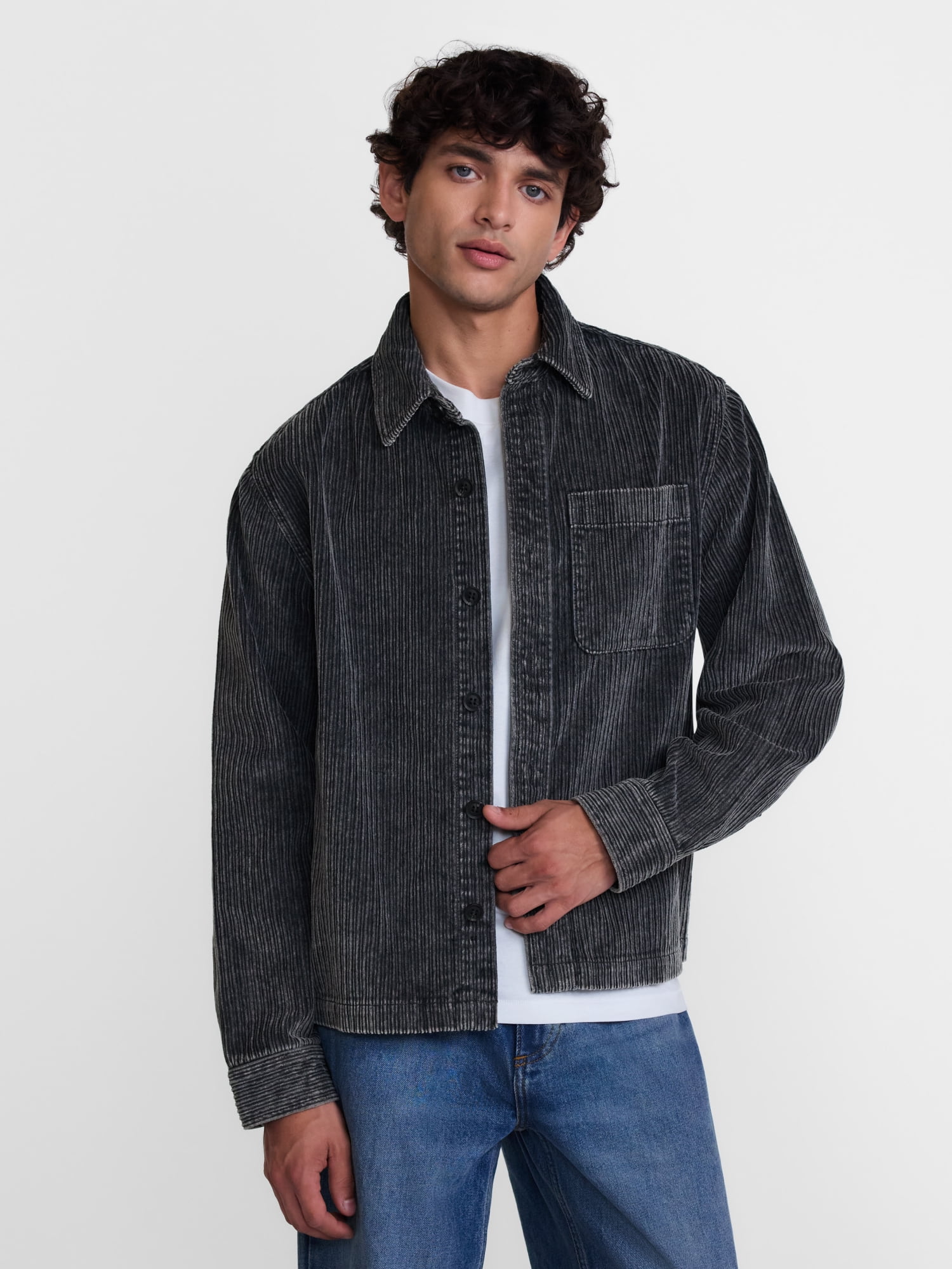 No Boundaries Cotton Corduroy Shacket, Men’s & Big Men’s XS-5XB