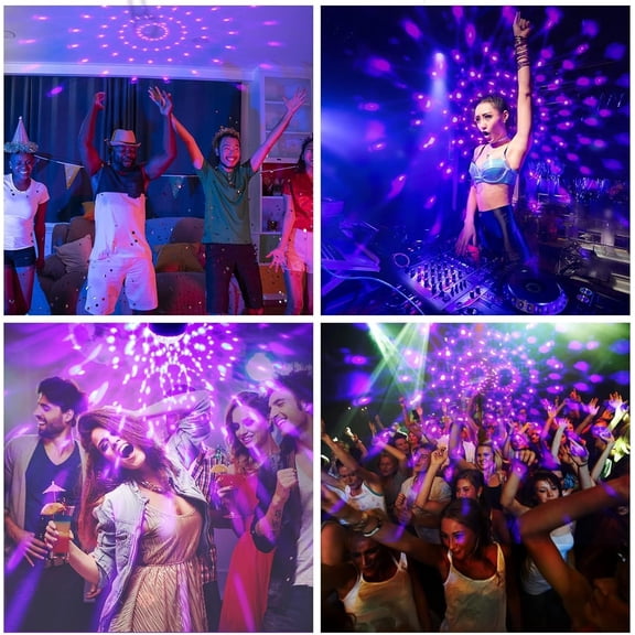 Litake Black Light for Glow Party, Sound Activated Party Light with Remote, LED Disco Ball Strobe Light in Dark Party Supplies, Dj Lighting for Halloween Birthday Home Dance Party Decoration 4 Pack