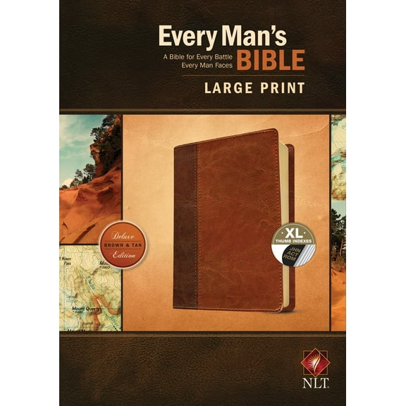 NLT Every Man's Bible/Large Print-Brown/Tan TuTone Indexed