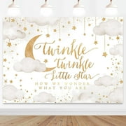 Twinkle Twinkle Little Star Backdrop Beige Gender Reveal Boy or Girl Party Photography Background Cloud Moon Baby Shower Party Decorations Banner Supplies Photo Booth Props