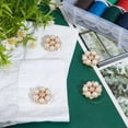 thumbnail image 4 of 4 Pcs Rhinestone Buttons Cover Button Covers for Women Sleeve Buttons Cover Flower Buttons Cover Detachable Shirt Button Clips for Dress Suit Tux Shirt Tuxedo Accessories Light Gold, 4 of 5