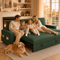 thumbnail image 2 of Aiho 80" L Shaped Convertible Sleeper Sofa Bed, Reversible Sectional Pull Out Couch with Storage Chaise for Studios & Small Apartments,green, 2 of 11