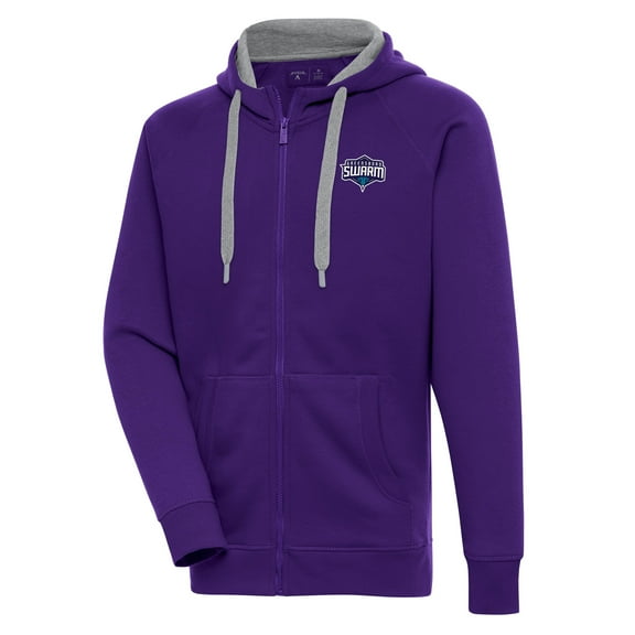 Men's Antigua Purple Greensboro Swarm Victory Full-Zip Hoodie