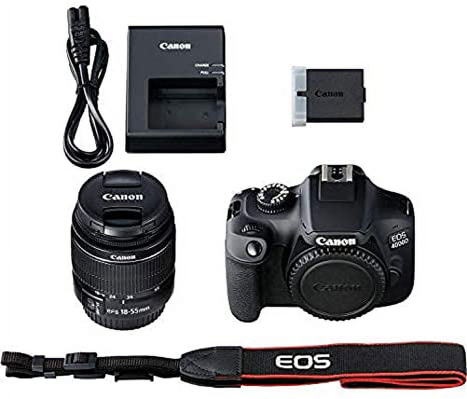 Canon EOS 4000D Digital SLR Camera Body w/Canon EF-S 18-55mm f/3.5-5.6 Lens DSLR Kit Bundled with Deal-ExpoComplete Accessory Bundle - International Model - image 2 of 5
