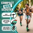 thumbnail image 7 of SereneLife Lightweight and Foldable Kick Scooter Comfortable T-Bar Handlebar, Adjustable Scooter for Teens and Adult, Alloy Deck with High Impact Wheels, Durable ABEC-7 Bearings Aqua on Black SLTS02, 7 of 7