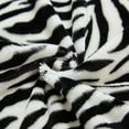thumbnail image 3 of Merrylife Sherpa Adult Teen Zebra Stripe Fleece Fabric Plush Washable Throws, Black, 3 of 6