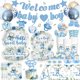thumbnail image 1 of Set de decoración para baby shower, color azul cocomigo, para niño, 213 unidades, 1 of 7