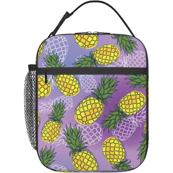 Pineapple Insulated Lunch Bag, Lunch Box for Office Travel, Lunch Bag for Men and Women