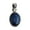 kyanite, variant on Solid 925 Sterling Silver Pendant For Women Men, Genuine Blue Chalcedony Faceted Oval Gemstone Unique Handcrafted Pendant For Her Him
