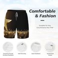 thumbnail image 3 of Balery Gold Glittering Stars Mens Swim Trunks Swim Shorts for Men Quick Dry Inseam Beach Shorts with Compression Liner Pocket-Large, 3 of 9
