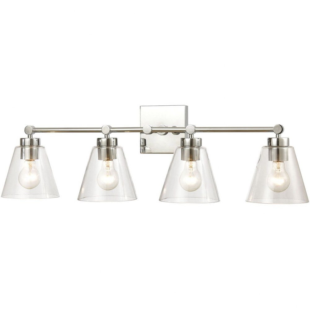 Home Decorators Collection Evelyn 60 Watt Clear Glass Shades Brushed Nickel Finish Vanity 3 Light New Open Box Com - Home Decorators 3 Light Vanity Fixture
