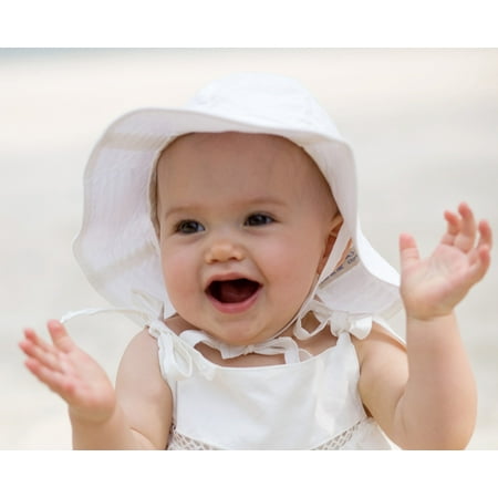 - Organic Cotton Unisex Baby Poplin Sun Hat Size 12-24m Off-white