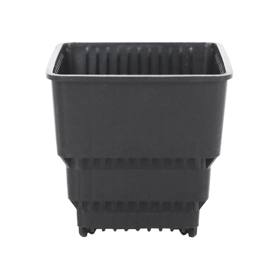 1 Pc Square Nursery Pots, Plastic Pots with Drainage Holes,Flexible Reusable Seed Starter Pots for Flowers, Vegetables, Garden Planting, Transplanting, Succulents, Cuttings, Black, Small Size
