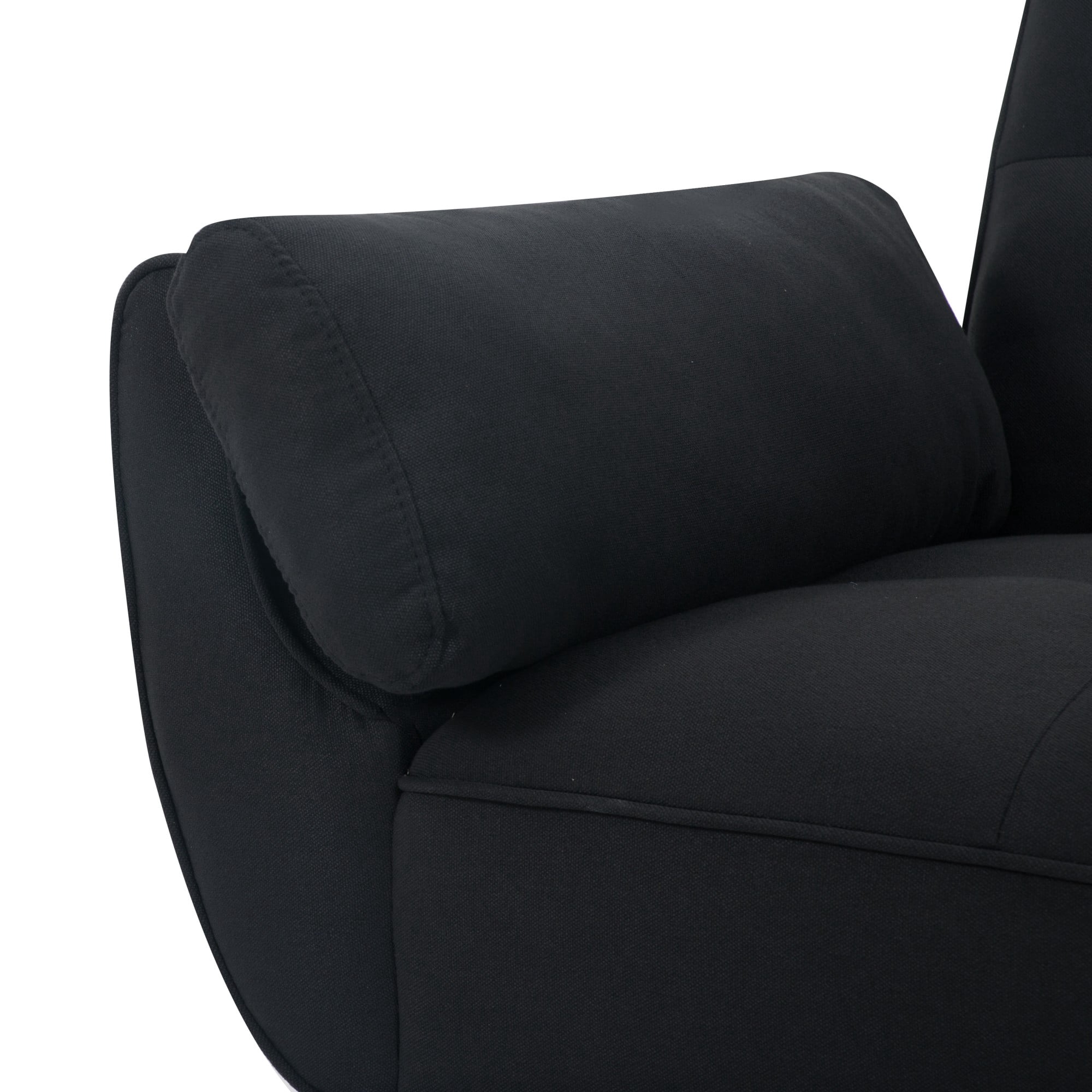 BSHTI 74.8" Linen Convertible Futon Sofa Bed with Split Back & 3-Position Adjustment, Tufted Design, Flared Arms, for Living Room & Guest Room( Black)