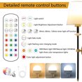 thumbnail image 5 of Wall Sconces Set Of 2,Wall Lights Battery Operated With Remote,Gold Wireless Wall Sconces 9 Colors Modes Rechargeable Wall Lamp For Living Room Bedroom, 5 of 7