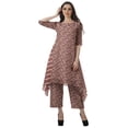 thumbnail image 2 of Moomaya Ensemble Kurti Kurta Pantalon pour Femmes Col Bateau Imprimé Robe 2 Pcs Tenue Ethnique, 2 of 6