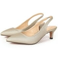 thumbnail image 6 of DADAWEN Women's Closed Pointed Toe Pumps Slingback Kitten Heel Dressy Heels Evening Wedding Bride Party Shoes Silver 8.5 US, 6 of 7