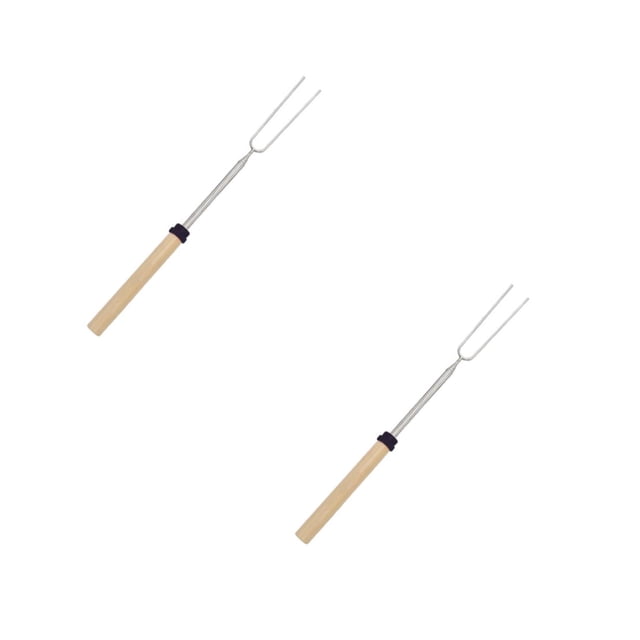 Oleegame 2PC Extendable Stainless Roasting Sticks 5 Pack 32" For S' Hot Dogs And Fire Black