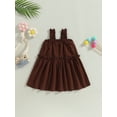 thumbnail image 2 of Wassery Toddler Girl Ruffle Sling Dresses Sleeveless Off Shoulder Solid Color A-Line Dress 3M-4T Summer Casual Party Street Princess Dress, 2 of 8