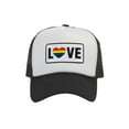 thumbnail image 1 of Gravity Threads LGBTQ+ Love Rainbow Heart Patch Trucker Hat - White/Black, 1 of 2
