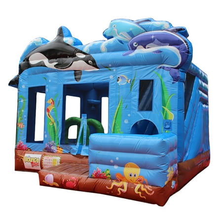 Inflatable Commercial Grade Bounce House Undersea 100% PVC With Blower