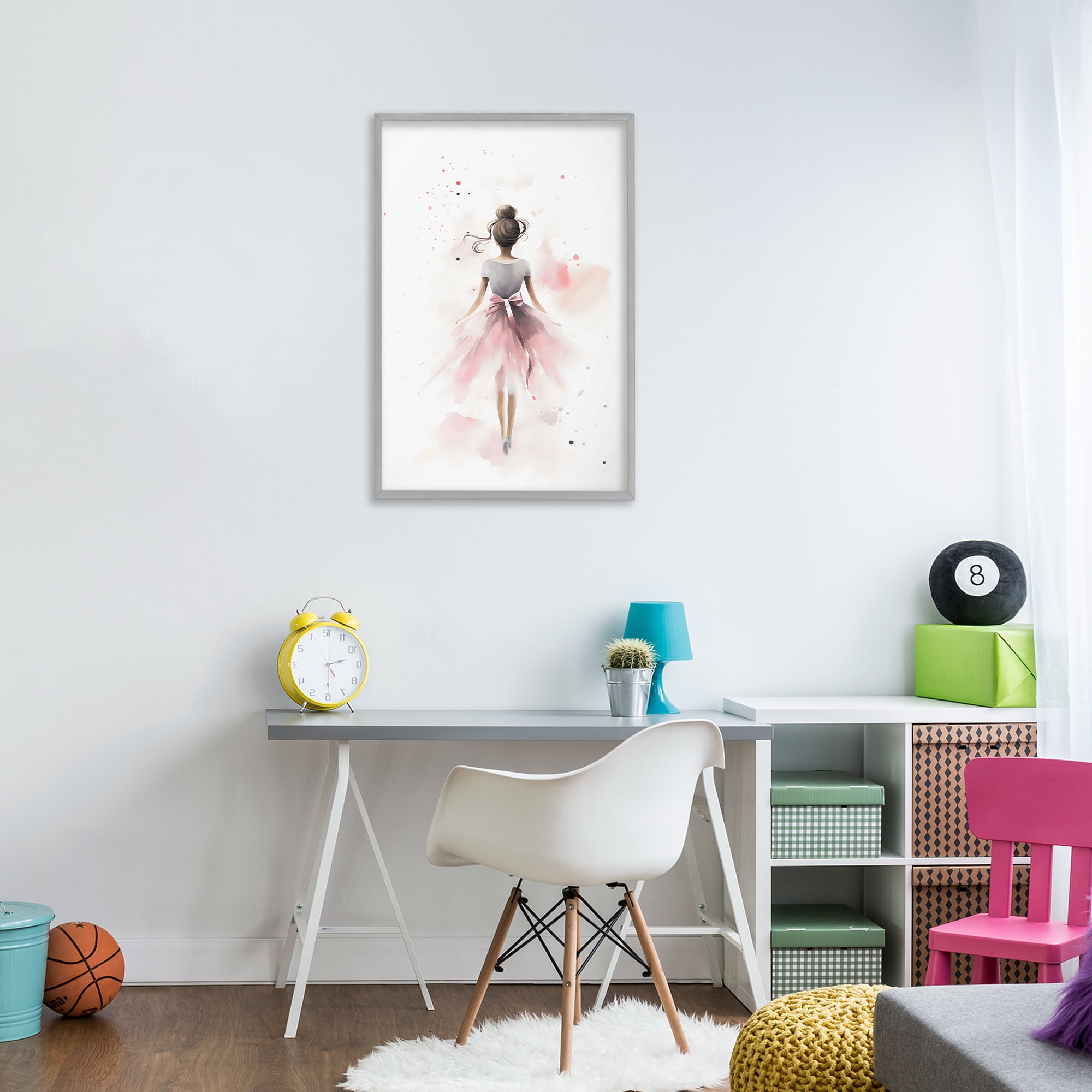 Stupell Industries Speckled Ballerina View Gray Framed Giclee Art, design by Creative Studio