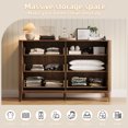 thumbnail image 6 of UGTOO 45.2" Walnut 6-Drawers Cabinet, Low-Profile Dresser for Bedroom & Kitchen Space-Efficient Storage with Smooth Drawers, Modern Organizer (25 lbs/Drawer), 6 of 11