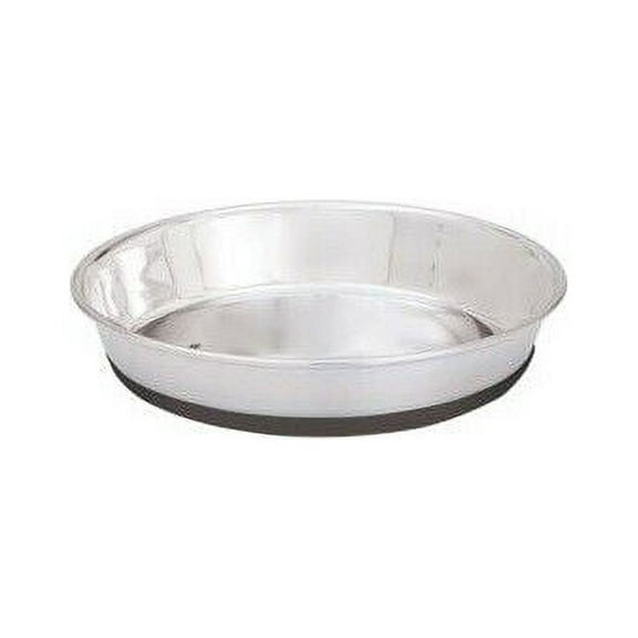 Heavy Weight Puppy Pan Feeders Shallow Pet Dish Short Snout Breeds Rubber Base (8oz)