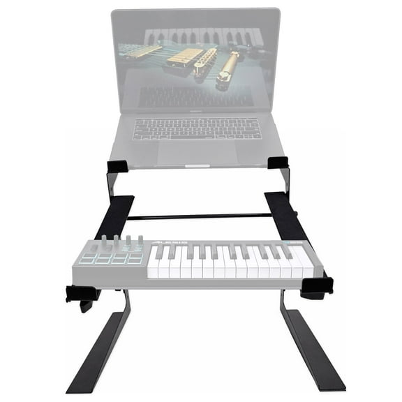 Rockville Dual Shelf Laptop Controller Stand for Alesis V25 Keyboard