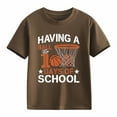 thumbnail image 4 of Girls Short Sleeve Tops Casual Crewneck Loose Fit Shirt Girls Tops Size 8 Graphic Tee Shirts Toddler Kids Clothes Size 3-4 Years,2-Brown, 4 of 4