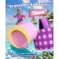 thumbnail image 2 of HeySplash Swim Vest with Adjustable Strap，Fit 30-44 Lbs Kids,Arm Floaties Water Wing Children Learn to Swim, Puddle Sea Beach Jumper，Purple Check Pattern, 2 of 7