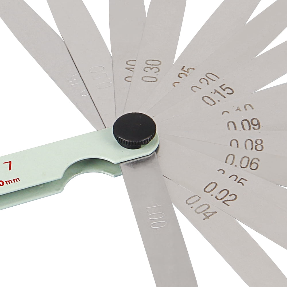 100mm 0.01- 1.0mm Thickness Metric Feeler Gauge 17 Blades Stainless Steel Gauge for Gap Valve Measure Tool ,Easy to Use