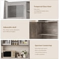 thumbnail image 7 of EastVita Kitchen Pantry Cabinet with Storage Buffet Cabinet with Countertop for Microwave Stand Tall Sideboard Storage Hutch Cabinets with LED 3 Drawers and Adjustable Shelves for Dining Room Grey, 7 of 7