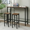 thumbnail image 4 of Gymax Set of 4 Industrial Bar Stools 28'' Kitchen Breakfast Bar Chairs Rustic Brown, 4 of 8