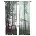 thumbnail image 7 of Sheer Curtains 72 inches Long, Green Fog Forest Nature Wood Wild Trees Light Filtering Sheer Window Curtains Rod Pocket Voile Drapes for Bedroom Living Room, 52"W x 72"L 2 Panels, 7 of 7