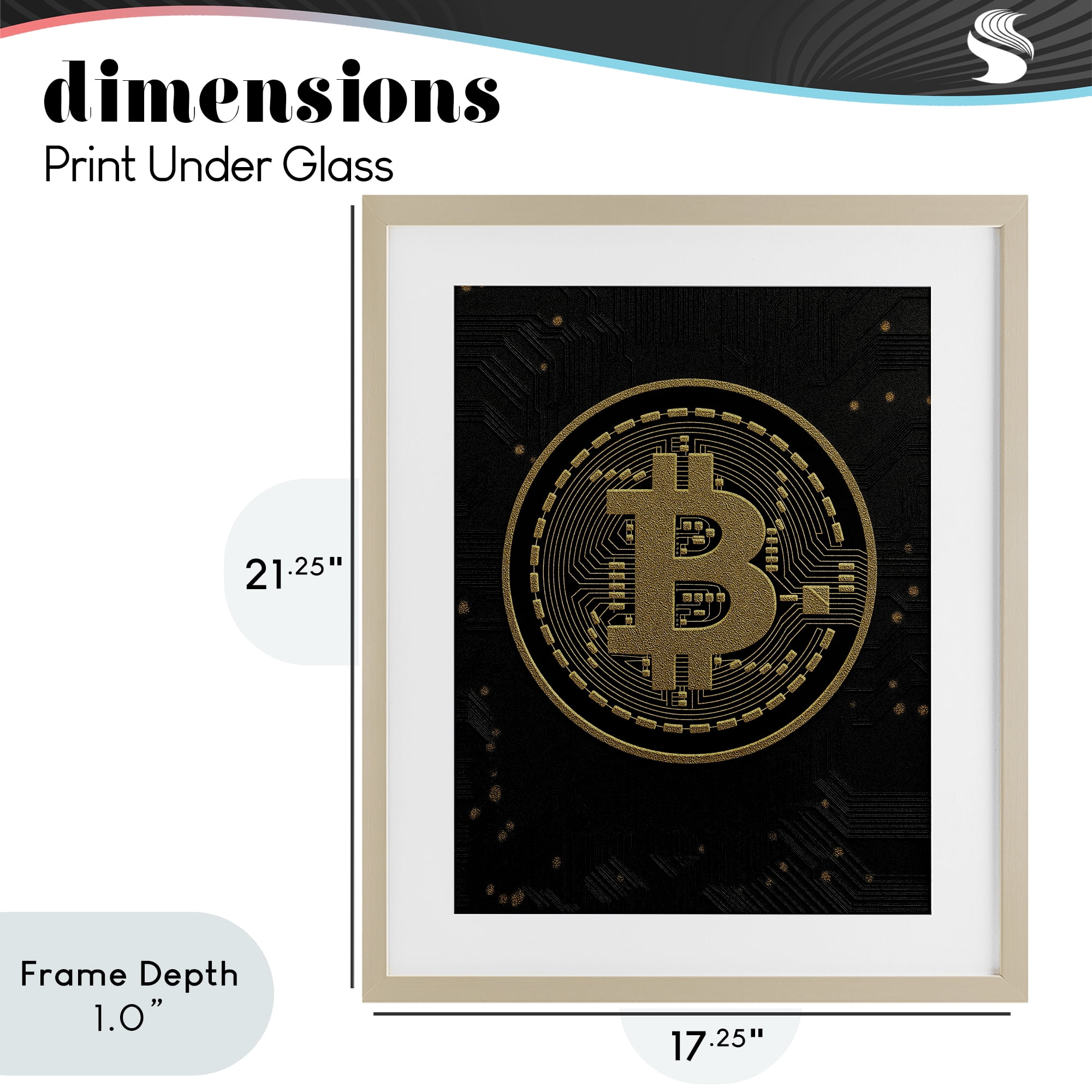 Stupell Industries Bold Golden Digital Currency Birch Framed Print Under Glass, design by Svetlana Aleynikova