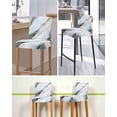 thumbnail image 5 of Gray Marble Bar Stool Covers Set of 2, Modern Ink Painting Art Abstract Stretch Washable Bar Chair Covers with Backs, Removable Pub Counter Height Chair Cover for Kitchen Dining Room Cafe, 5 of 7
