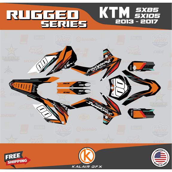Kalair GFX Graphics Kit for Ktm SX85 SX105 (2013-2014) Rugged Series