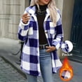 thumbnail image 2 of Plaid Jackets for Women Winter Casual Soft Flannel Plaid Long Sleeves Warm Winter Cozy Outerwear for Casual Daliy Wear, 2 of 9