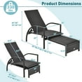 thumbnail image 3 of Costway 2 PCS Patio Wicker Elastic Sponge Lounge Chair Back Adjustable with Ottoman, 3 of 9
