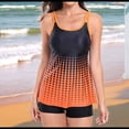 thumbnail image 4 of Traje de Baño de Dos Piezas para Mujer, con Control de Abdomen, Fluido, Camiseta Sin Mangas y Pantalones Cortos, Color Naranja, Talla XXL, 4 of 9