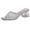Silver, variant on Women's Chunky Heels Glitter Wide Strap Mules Square Open Toe Clear Block Sandals Sexy Rhinestone Slip on Dress Slides for Party Prom Rose Gold Size 6