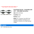 thumbnail image 2 of Front Brake Pad Set - Compatible with 2017 - 2020 BMW 540i xDrive 2018 2019, 2 of 2