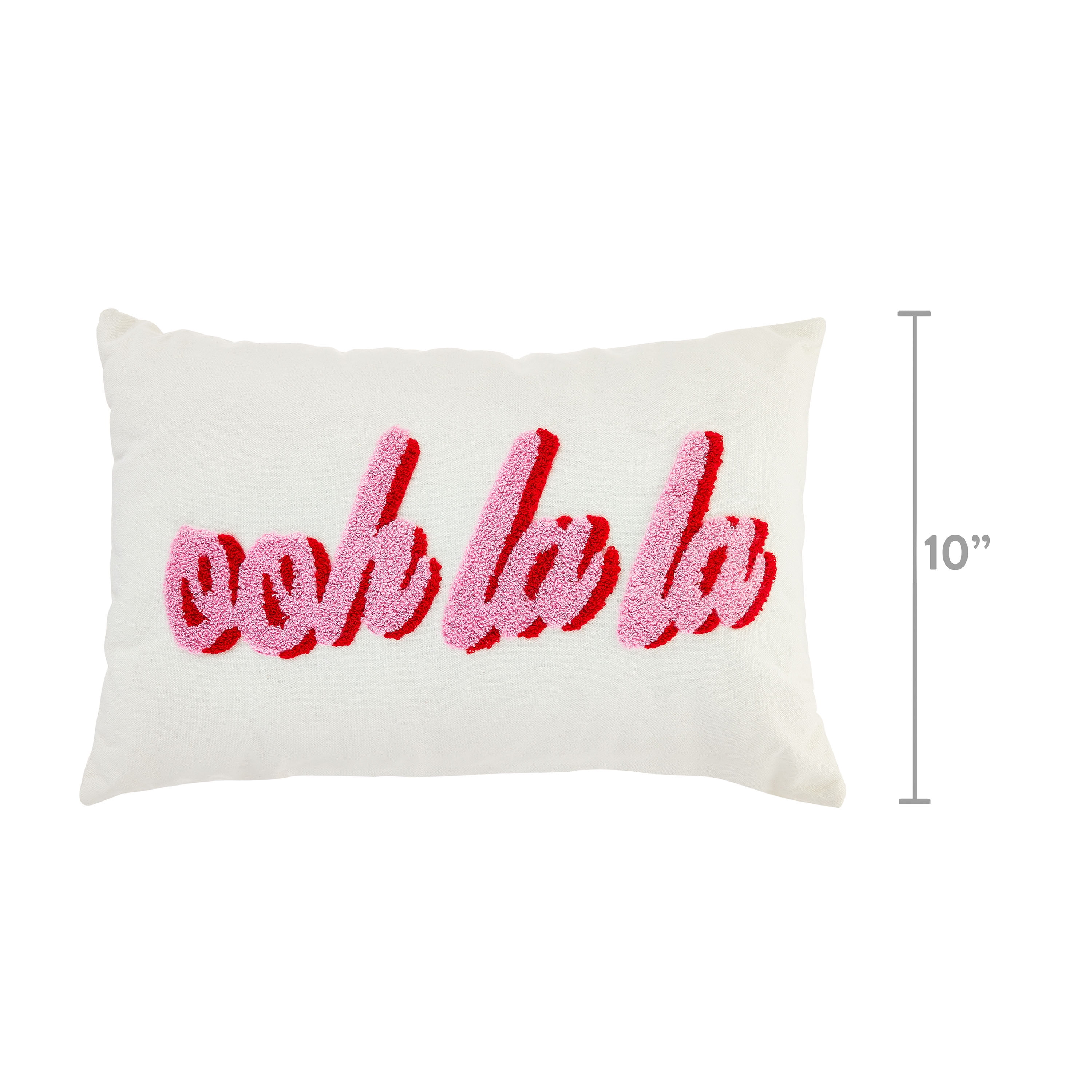 Valentine s Day White Ooh La La Pillow 16.9 x 11