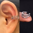 thumbnail image 2 of Pendientes con Clip para envolver el manguito de circonia cúbica del arco iris de geometría hueca, pendientes para mujeres y niñas, Clips para hueso de cartílago de la oreja, pendiente falso sin perforación Tan Jianjun unisex, 2 of 2