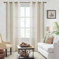 thumbnail image 4 of Fragrantex Sheer Cream Curtains 84 Inch Length for Living Room, Embroidered Diamond Grommet Window Panels for Bedroom, Light Filtering Linen Drapes for Nursery 2 Panels Set, 38" Wx84 L Linen, 4 of 5