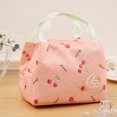 thumbnail image 1 of ¡Artículos en liquidación! Nueva bolsa aislante para el frío, gruesa, color rosa cereza, de Hilingoto Fashion Storage, bolsa térmica portátil para picnic con diseño de rayas de lona fría., 1 of 2